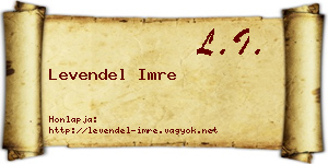 Levendel Imre névjegykártya